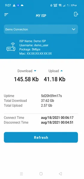 MY ISP অ্যাপ — সংযোগের ব্যবহার ও প্যাকেজের তথ্য